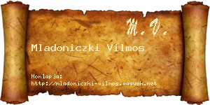 Mladoniczki Vilmos névjegykártya