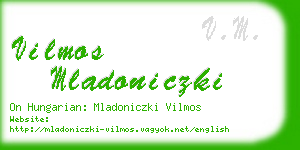 vilmos mladoniczki business card
